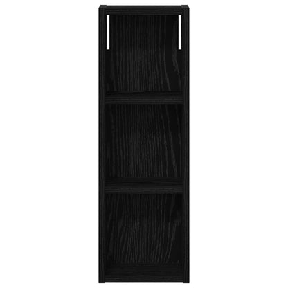 Bathroom Wall Cabinet with Shelf Black Oak 20 x 10 x 60.5 cm