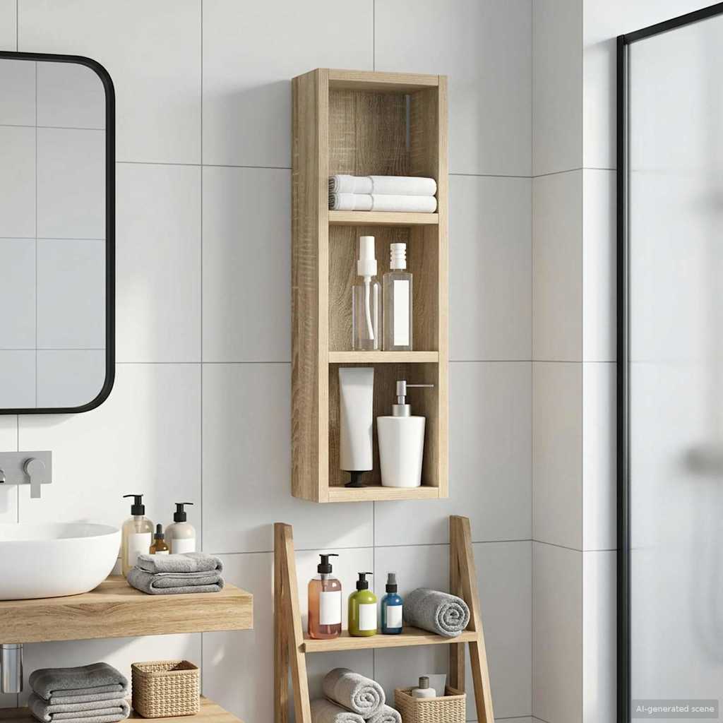 Bathroom Wall Cabinet with Shelf Sonoma Oak 20 x 10 x 60.5 cm