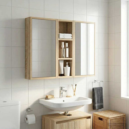 Bathroom Wall Cabinet with Shelf Sonoma Oak 20 x 10 x 60.5 cm