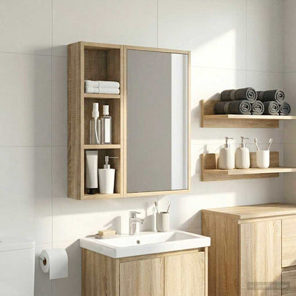 Bathroom Wall Cabinet with Shelf Sonoma Oak 20 x 10 x 60.5 cm