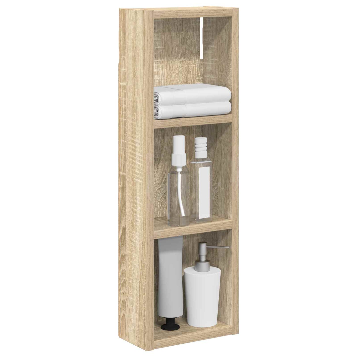 Bathroom Wall Cabinet with Shelf Sonoma Oak 20 x 10 x 60.5 cm