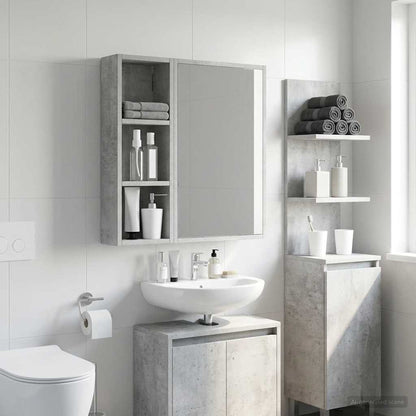 Bathroom Wall Cabinet Concrete Grey 20 x 10 x 60.5 cm