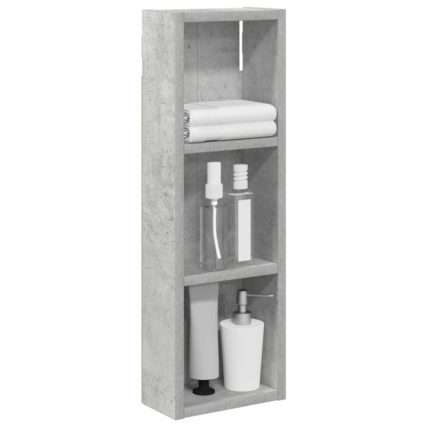 Bathroom Wall Cabinet Concrete Grey 20 x 10 x 60.5 cm