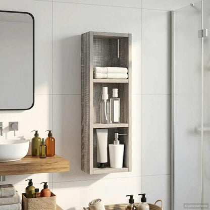 Bathroom Wall Cabinet with Shelf Grey Sonoma 20 x 10 x 60.5 cm