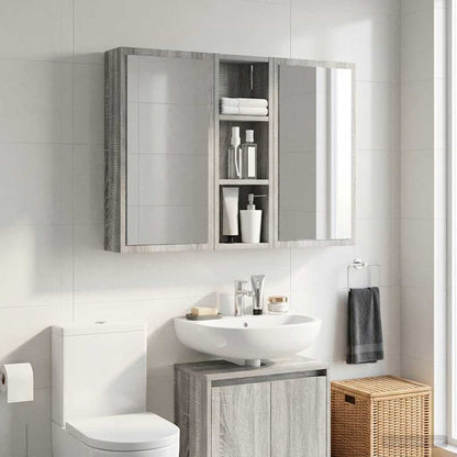Bathroom Wall Cabinet with Shelf Grey Sonoma 20 x 10 x 60.5 cm