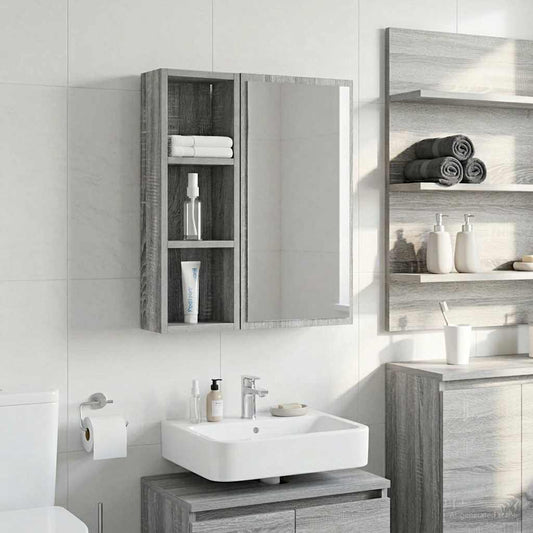 Bathroom Wall Cabinet Grey Sonoma 20 x 10 x 60.5 cm