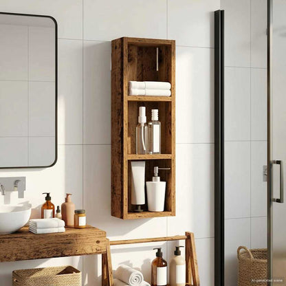 Bathroom Wall Cabinet with Shelf Old Wood 20 x 10 x 60.5 cm