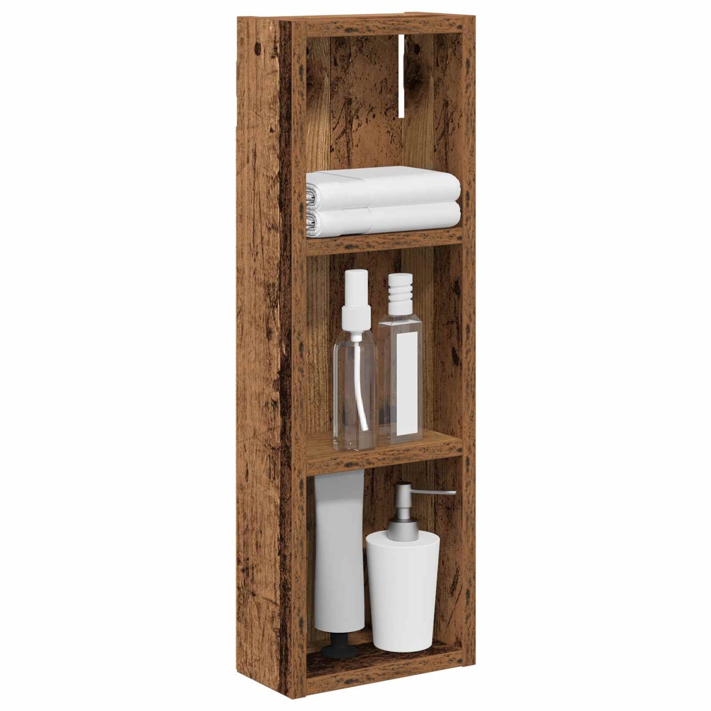 Bathroom Wall Cabinet with Shelf Old Wood 20 x 10 x 60.5 cm