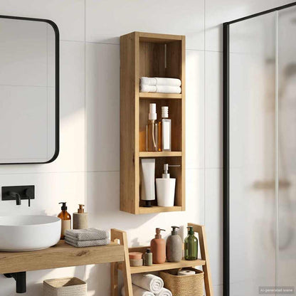 Bathroom Wall Cabinet with Shelf Artisian Oak 20 x 10 x 60.5 cm