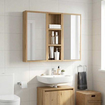 Bathroom Wall Cabinet with Shelf Artisian Oak 20 x 10 x 60.5 cm