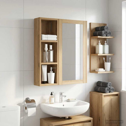 Bathroom Wall Cabinet with Shelf Artisian Oak 20 x 10 x 60.5 cm