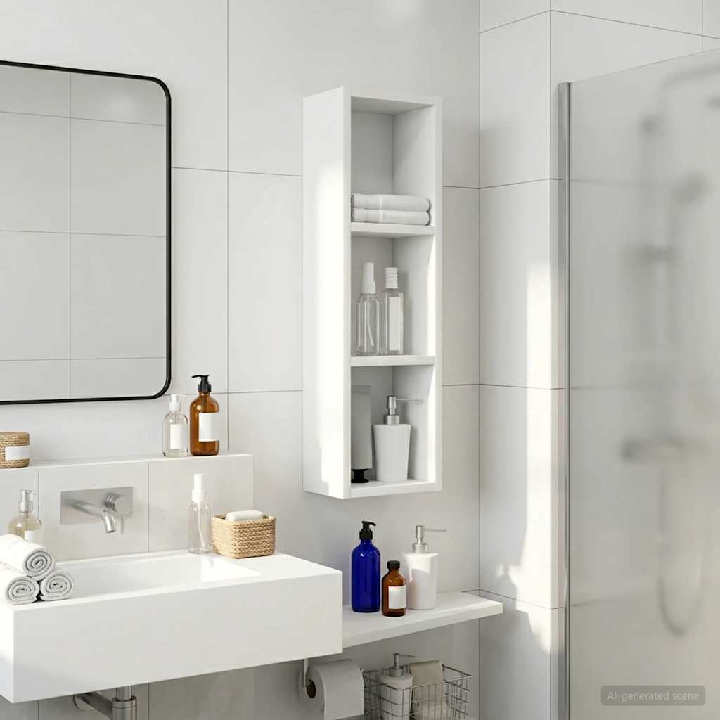 Bathroom Wall Cabinet White 20 x 14 x 70 cm Engineered wood