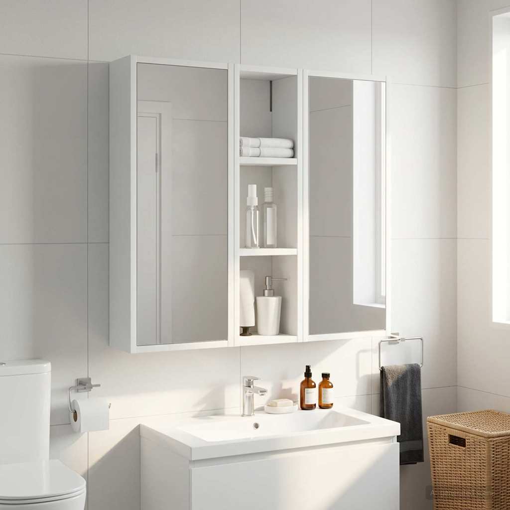 Bathroom Wall Cabinet White 20 x 14 x 70 cm Engineered wood