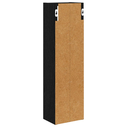Bathroom Wall Cabinet Black Oak 20 x 14 x 70 cm Engineered wood