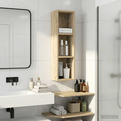 Bathroom Wall Cabinet with Shelf Sonoma Oak 20 x 14 x 70 cm
