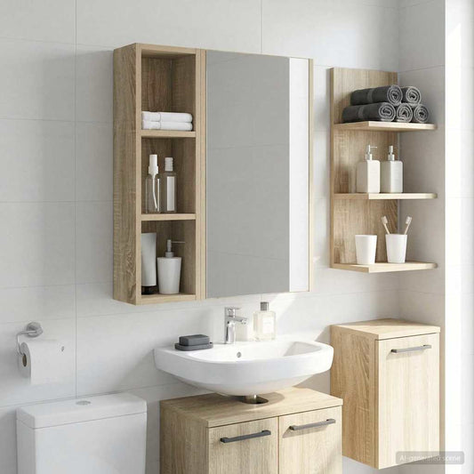 Bathroom Wall Cabinet Sonoma Oak 20 x 14 x 70 cm