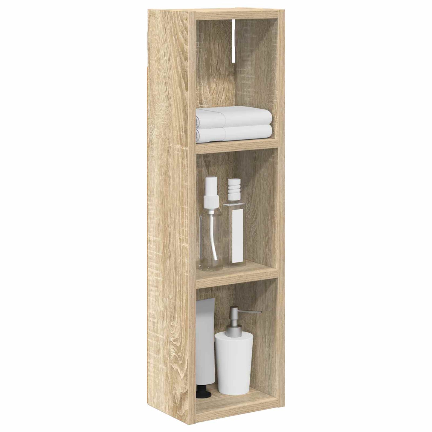 Bathroom Wall Cabinet with Shelf Sonoma Oak 20 x 14 x 70 cm