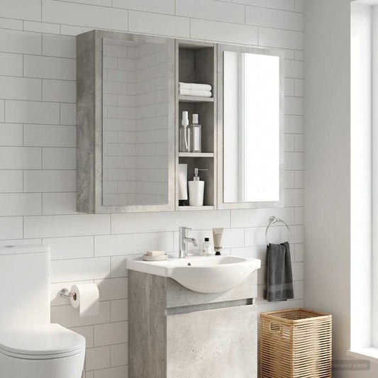 Bathroom Wall Cabinet Concrete Grey 20 x 14 x 70 cm
