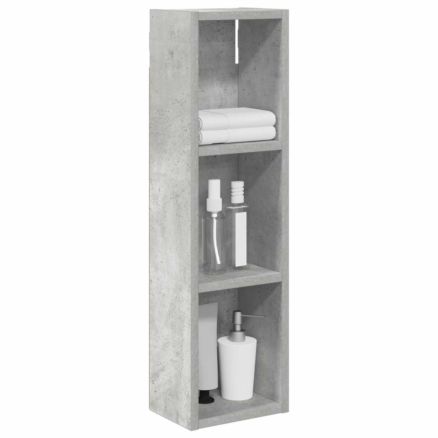 Bathroom Wall Cabinet with Shelf Concrete Grey 20 x 14 x 70 cm