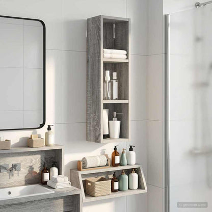 Bathroom Wall Cabinet Grey Sonoma 20 x 14 x 70 cm
