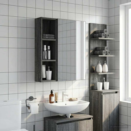 Bathroom Wall Cabinet Grey Sonoma 20 x 14 x 70 cm