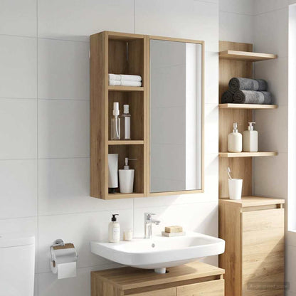 Bathroom Wall Cabinet with Shelf Artisian Oak 20 x 14 x 70 cm