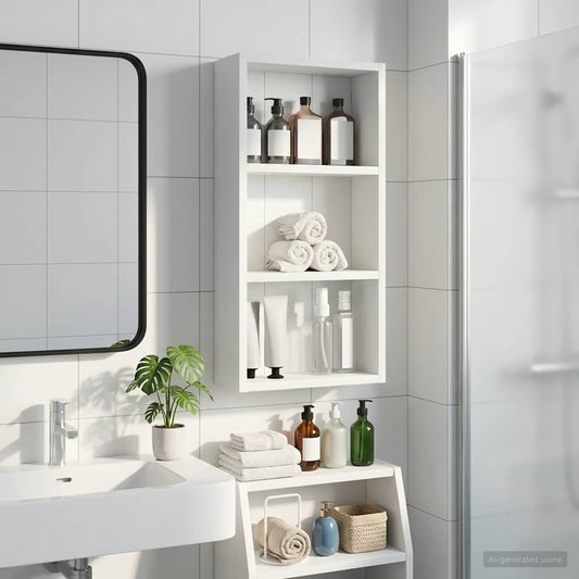 Bathroom Wall Cabinet White 30 x 10 x 60.5 cm Engineered wood