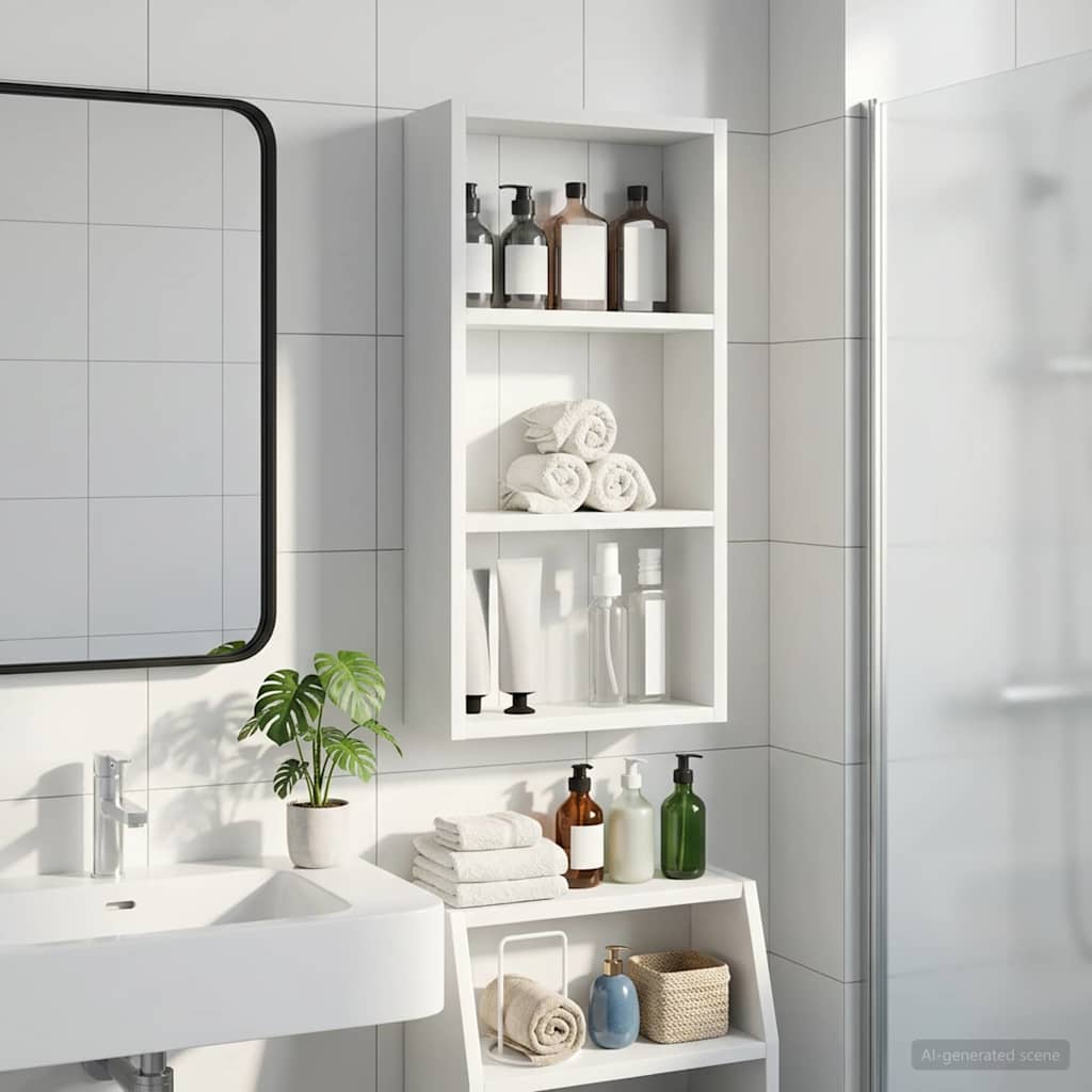 Bathroom Wall Cabinet White 30 x 10 x 60.5 cm Engineered wood