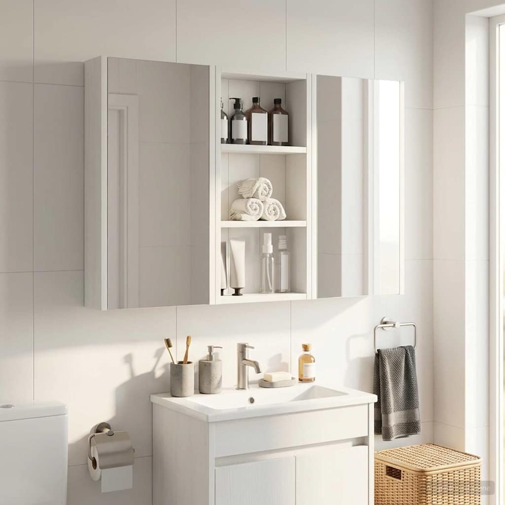 Bathroom Wall Cabinet White 30 x 10 x 60.5 cm Engineered wood