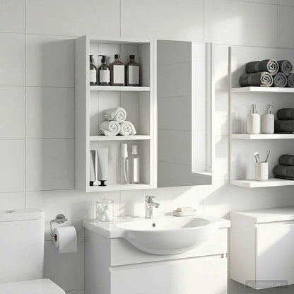 Bathroom Wall Cabinet White 30 x 10 x 60.5 cm Engineered wood