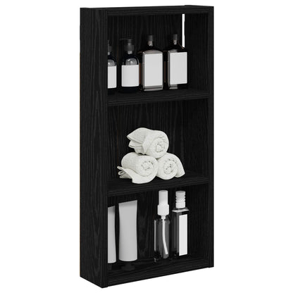 Bathroom Wall Cabinet Black Oak 30 x 10 x 60.5 cm