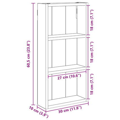Bathroom Wall Cabinet Black Oak 30 x 10 x 60.5 cm