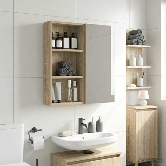 Bathroom Wall Cabinet Sonoma Oak 30 x 10 x 60.5 cm