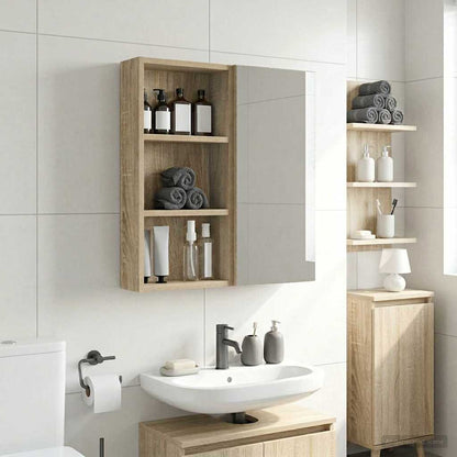 Bathroom Wall Cabinet with Shelf Sonoma Oak 30 x 10 x 60.5 cm