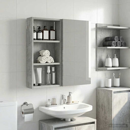 Bathroom Wall Cabinet Concrete Grey 30 x 10 x 60.5 cm