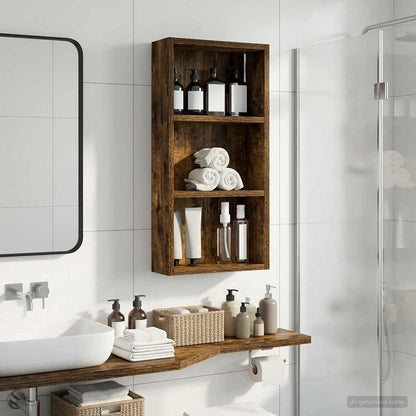 Bathroom Wall Cabinet Smoked Oak 30 x 10 x 60.5 cm