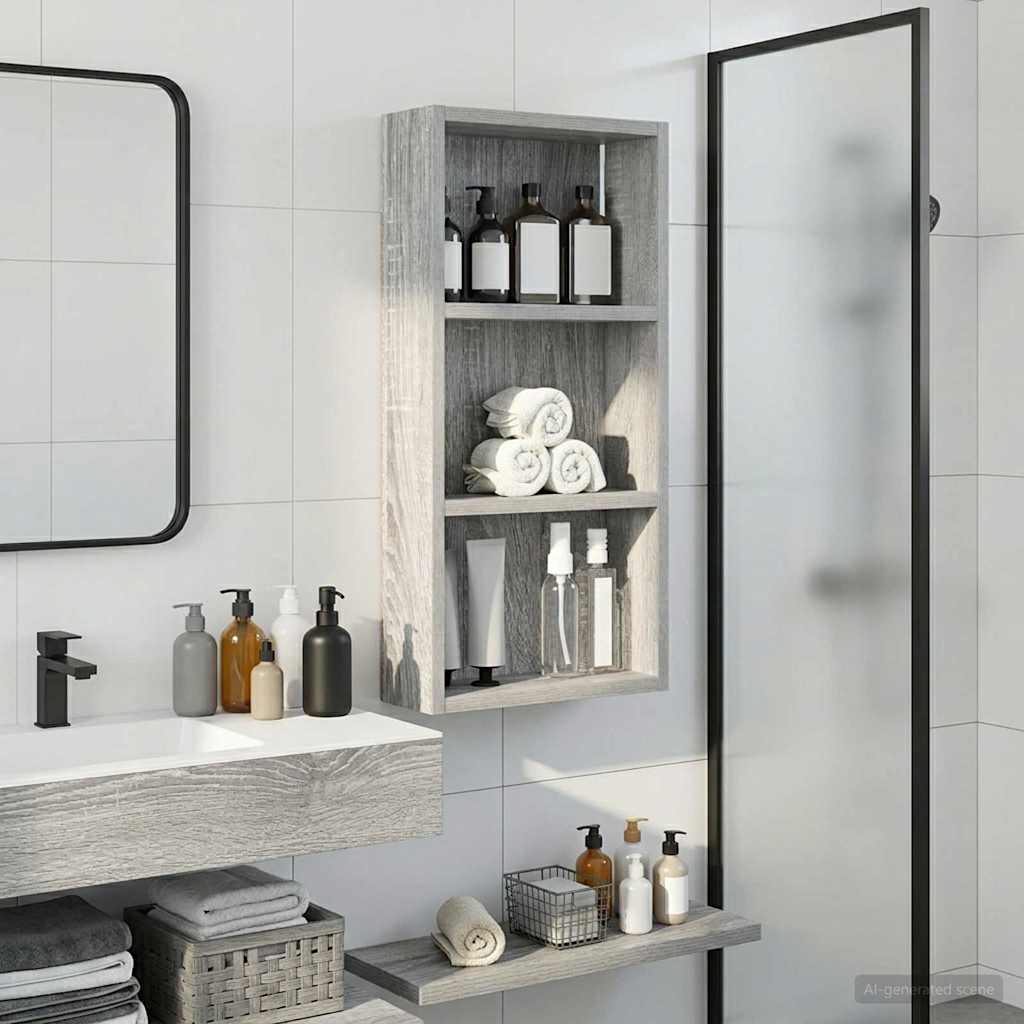 Bathroom Wall Cabinet Grey Sonoma 30 x 10 x 60.5 cm