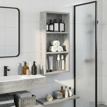 Bathroom Wall Cabinet Grey Sonoma 30 x 10 x 60.5 cm