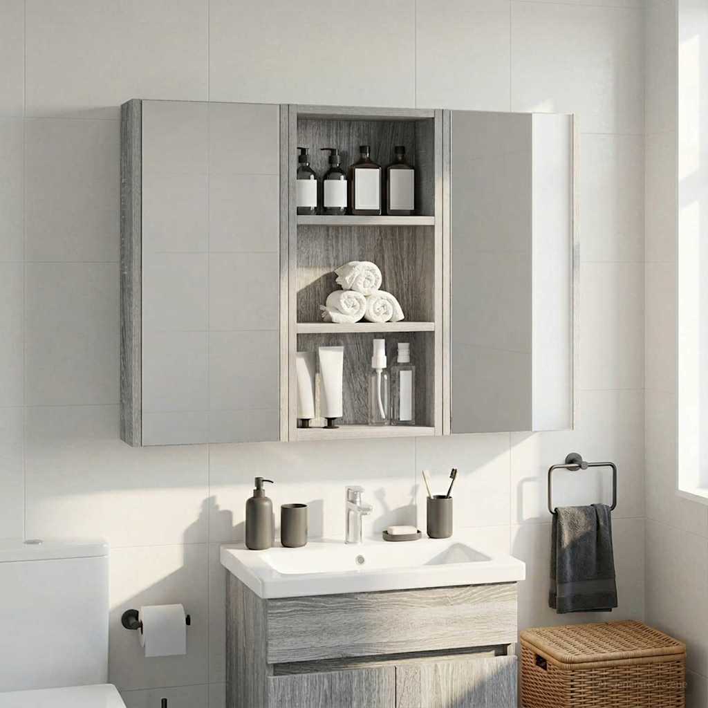 Bathroom Wall Cabinet Grey Sonoma 30 x 10 x 60.5 cm