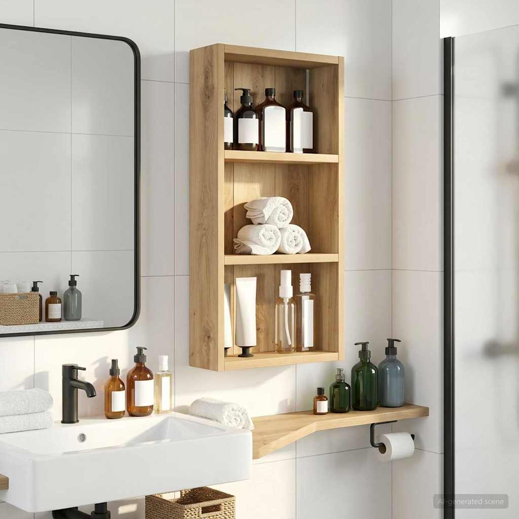 Bathroom Wall Cabinet with Shelf Artisian Oak 30 x 10 x 60.5 cm