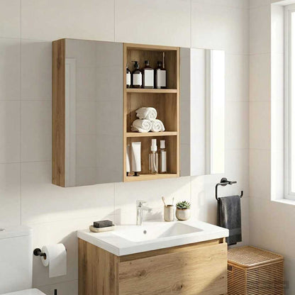 Bathroom Wall Cabinet with Shelf Artisian Oak 30 x 10 x 60.5 cm