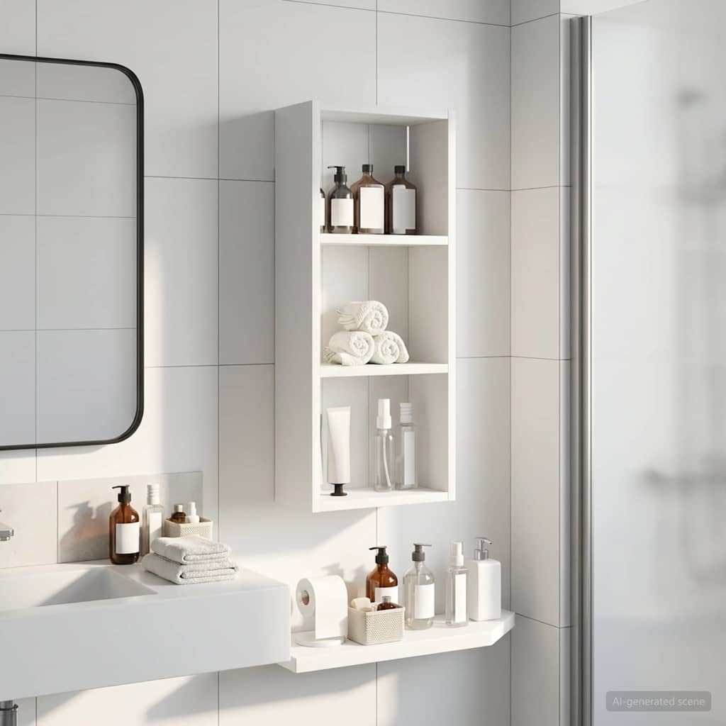 Bathroom Wall Cabinet White 30 x 14 x 70 cm Engineered wood