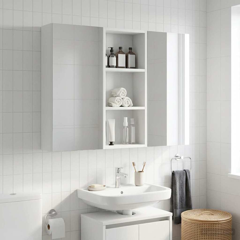 Bathroom Wall Cabinet White 30 x 14 x 70 cm Engineered wood