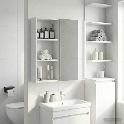Bathroom Wall Cabinet White 30 x 14 x 70 cm Engineered wood