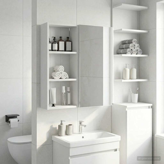 Bathroom Wall Cabinet White 30 x 14 x 70 cm Engineered wood