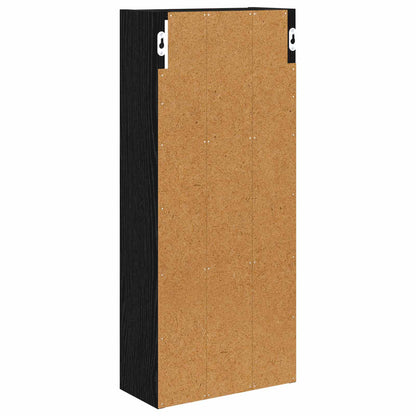 Bathroom Wall Cabinet Black Oak 30 x 14 x 70 cm Engineered wood