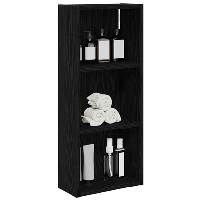 Bathroom Wall Cabinet Black Oak 30 x 14 x 70 cm Engineered wood