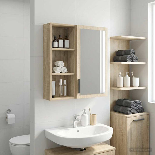 Bathroom Wall Cabinet Sonoma Oak 30 x 14 x 70 cm