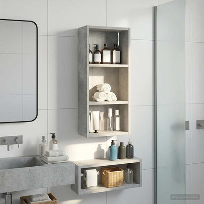 Bathroom Wall Cabinet with Shelf Concrete Grey 30 x 14 x 70 cm