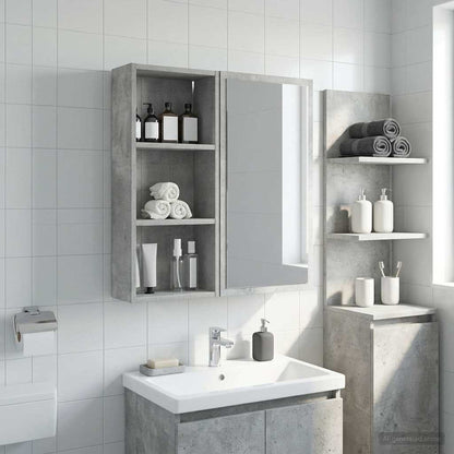 Bathroom Wall Cabinet with Shelf Concrete Grey 30 x 14 x 70 cm